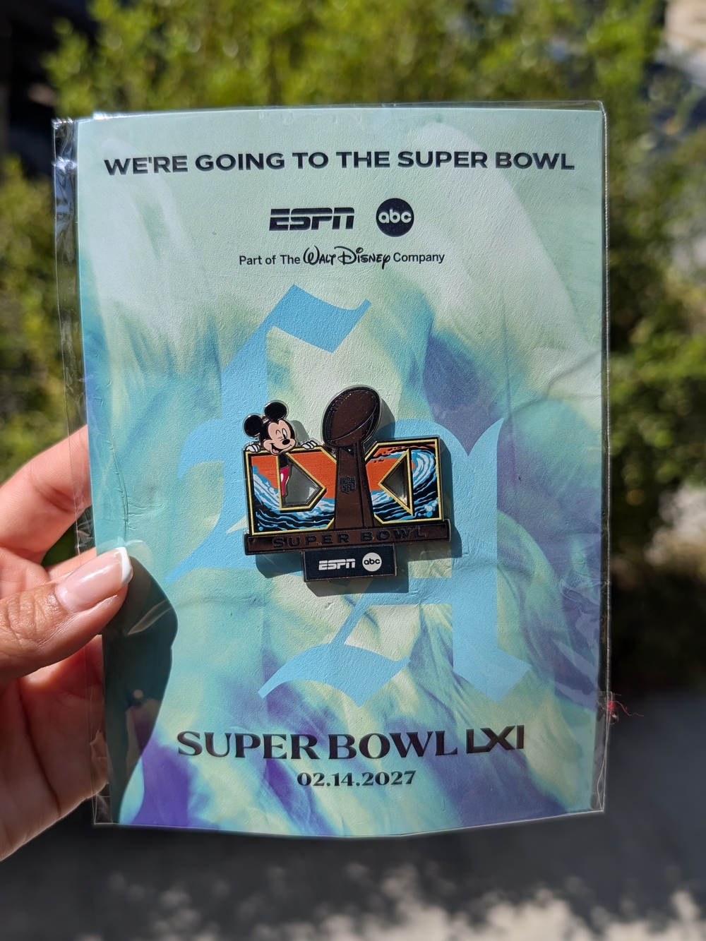 Super Bowl LXI Commemorative Pin - Blue & Teal Design